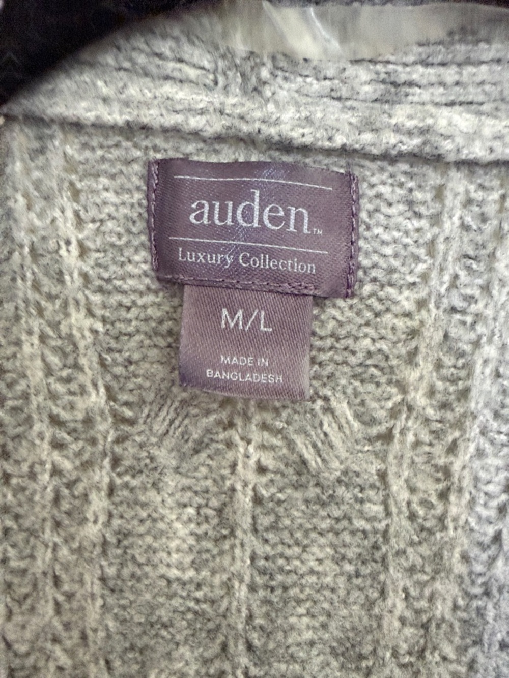 Auden Heather Gray Long Open-Front Knit Cardigan M/L - Picture 3 of 4
